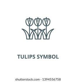 Tulips symbol vector line icon, linear concept, outline sign, symbol