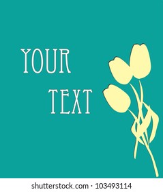 Tulips template frame design on blue background,eps 10