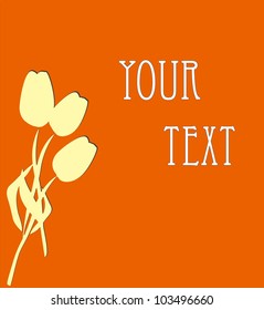 Tulips template frame design on orange background ,eps 10