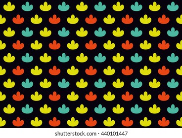 Tulips tricolor seamless pattern on black background