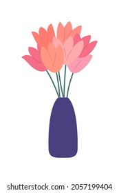 Tulips in a vase. Vector illustration for greeting cards, invitations.