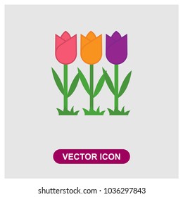 Tulips Vector Icon