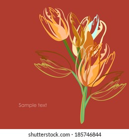  tulips. vector illustration