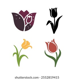 Tulips. Vector illustration with white background.