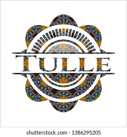 Tulle arabesque style badge. arabic decoration.