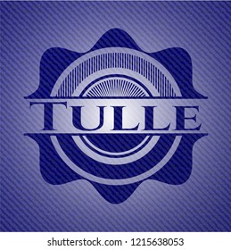 Tulle emblem with denim texture