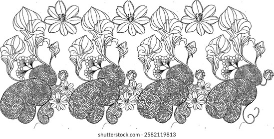 tulle lace flower design illustration