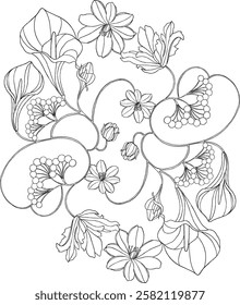 tulle lace flower design illustration