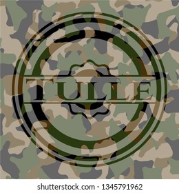 Tulle on camouflaged pattern