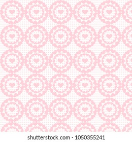 Tulle pink hearts background pattern