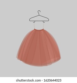 tulle skirt on a hanger burgundy color