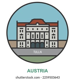 Tulln. Ciudades y pueblos de Austria. Punto de referencia plano