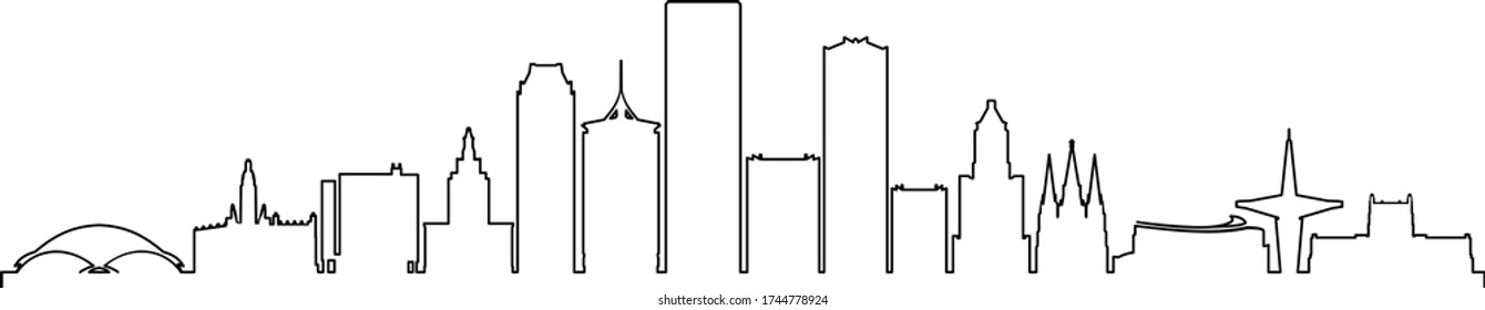 Tulsa City Oklahoma Skyline Silhouette Cityscape Stock Vector (Royalty ...