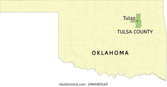 Tulsa County und Stadt Tulsa Lage auf der Landkarte von Oklahoma