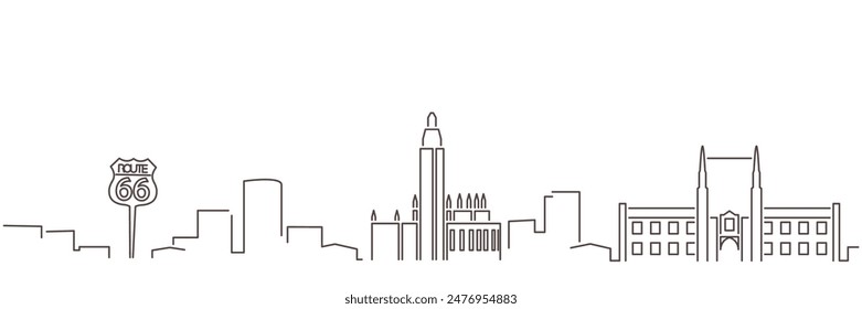 Tulsa Dark Line Simple Minimalista Skyline Con Fondo Blanco