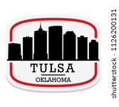 Tulsa Oklahoma Label Stamp Icon Skyline City Design Tourism.