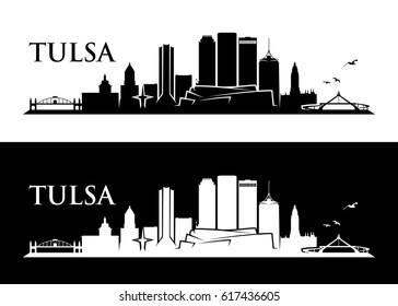 Tulsa skyline - Oklahoma - vector illustration