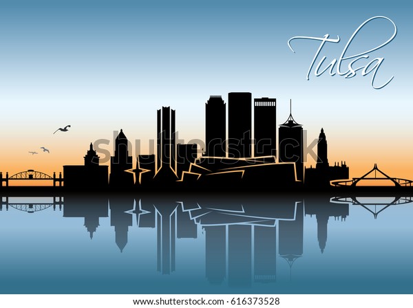 Tulsa Skyline Oklahoma Vector Illustration Stock Vector (Royalty Free ...