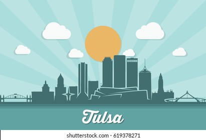 Tulsa skyline - Tulsa - vector illustration