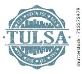 Tulsa Stamp Post Skyline Silhouette City Vector Design Art