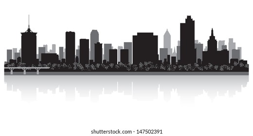 Tulsa USA city skyline silhouette vector illustration