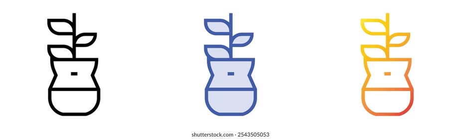 ícone tulsi. Design de estilo linear, preenchimento azul e gradiente isolado em plano de fundo branco