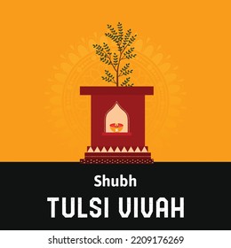 Tulsi vivah tulsi puja indian festival celebration vector design
