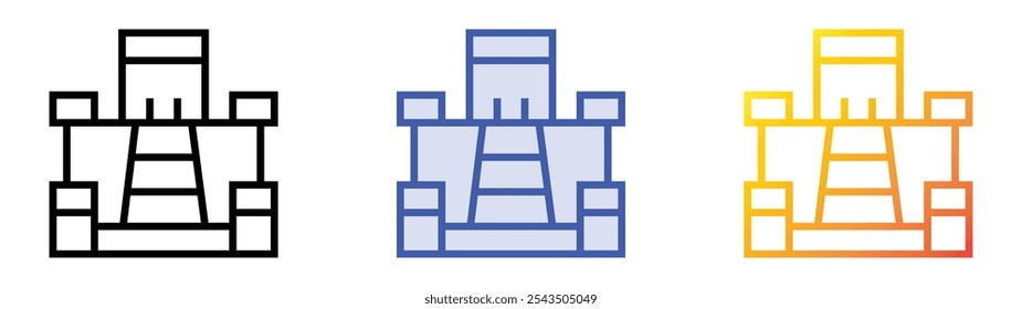 tulum icon. Linear, Blue Fill and Gradient Style Design Isolated On White Background