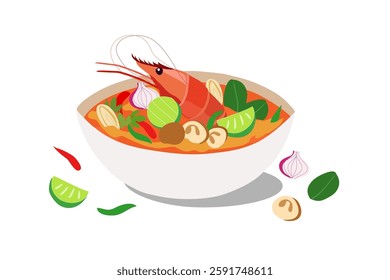 Tum Kum King thai famous food vector illustration