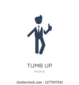 tumb up business man icon vector on white background, tumb up business man trendy filled icons from People collection, tumb up business man vector illustration