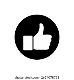 Pulgar hacia arriba como icono sobre fondo blanco