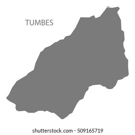 Tumbes Peru Map grey