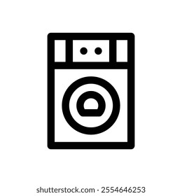 Tumble dryer. Editable stroke icon on white background.