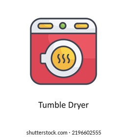 Tumble Dryer Filled Outline Vector Icon Design illustration on White background. EPS 10 File