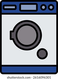 Tumble Dryer Line Vector Icon Design