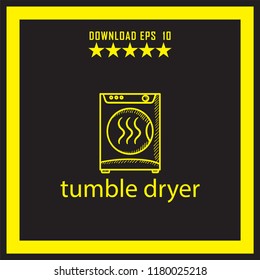 tumble dryer sketch vector icon