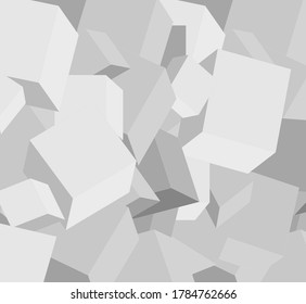 Tumbled blocks of all sizes shades of gray Background