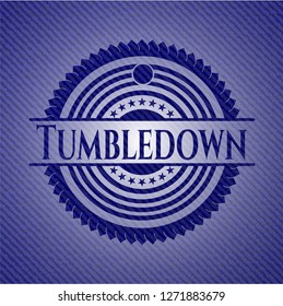 Tumbledown emblem with jean texture