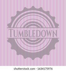 Tumbledown pink emblem. Retro. Vector Illustration. Detailed.