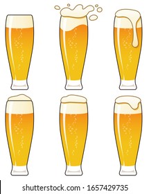 Tumbler beer with movement in foam