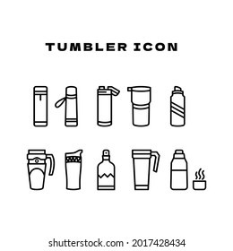 Tumbler bottle icon vector illustration set