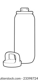 tumbler bottle line art style, tumbler, tumbler bottle illustration, Vector Line, bottle illustration, Modern bottle, tumbler line art for training