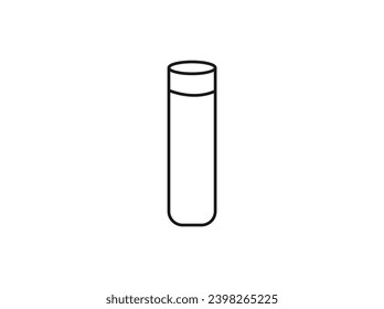 tumbler bottle line art style. Hand drawn doodle thermos. Vacuum flask. Outline. Thermos for picnic. Thermos icon in line style icon. Flat vector collection isolated on white background. EPS 10.