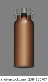 Tumbler bottle realistic mockup brown color on dark background for decoration