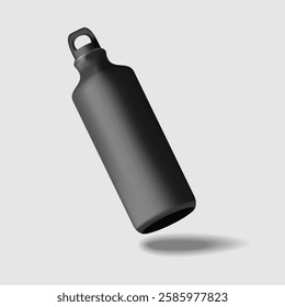 Tumbler bottle realistic mockup gray color on white background for decoration