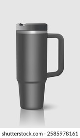 Tumbler bottle realistic mockup gray color on white background for decoration