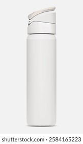 Tumbler bottle realistic mockup white color on white background for decoration