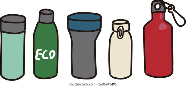 Tumbler Bottle Set Vector illustration