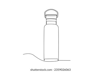 A tumbler with a handle on the lid. Tumbler one-line drawing