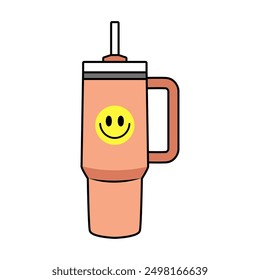 Tumblers cartoon. Tumblers line art cartoon, digital art illustration.